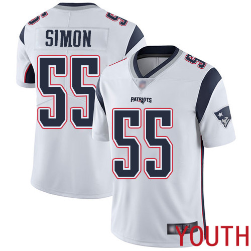 New England Patriots Football #55 Vapor Untouchable Limited White Youth John Simon Road NFL Jersey